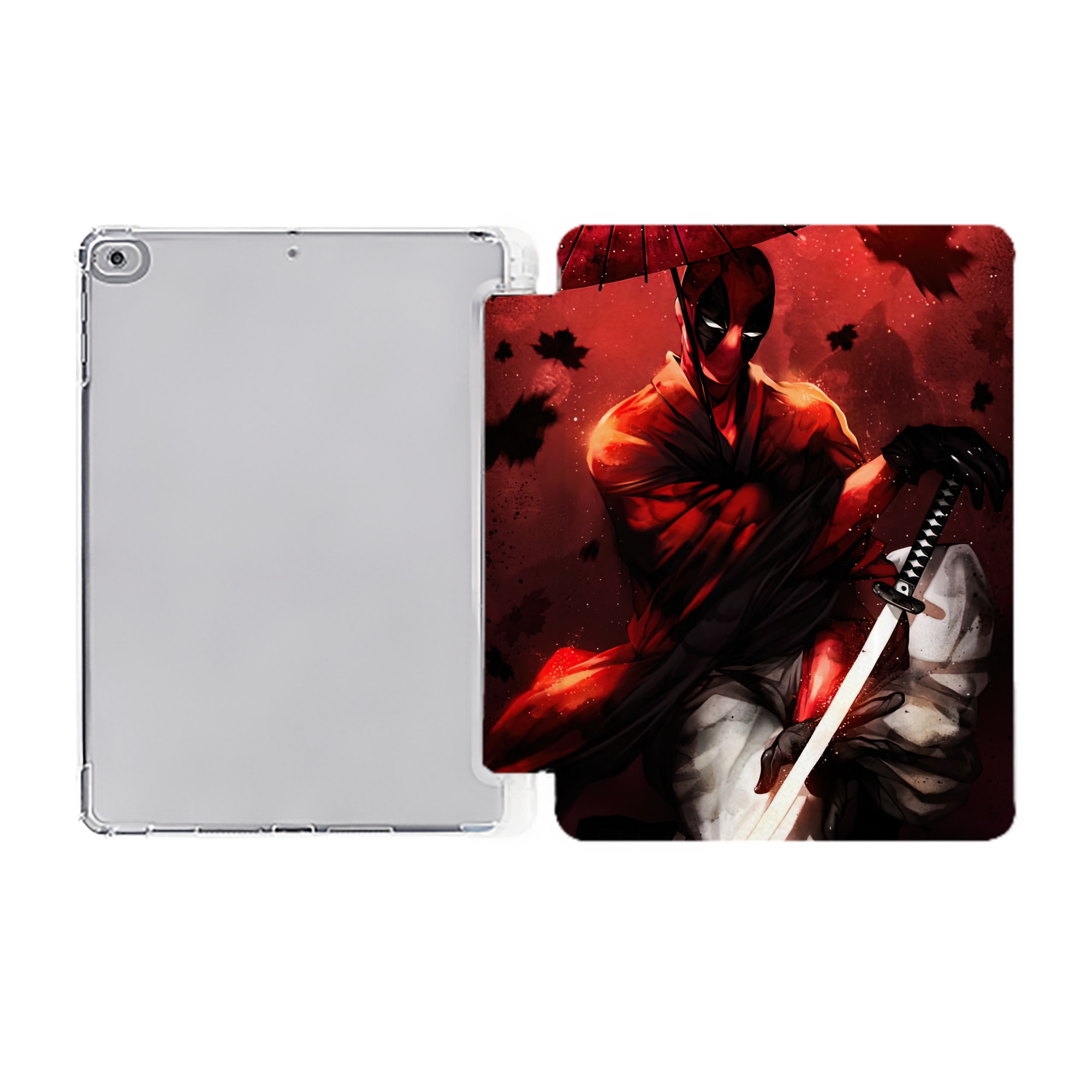 （画像用） Deadpool デッドプール IPad ケース ペン収納付き 三つ折りスタンド PUレザー×シリコン 対応機種9.5/10.5/10.9インチ